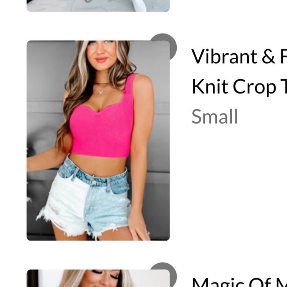 NanaMacs Hot Pink Knit Crop Top